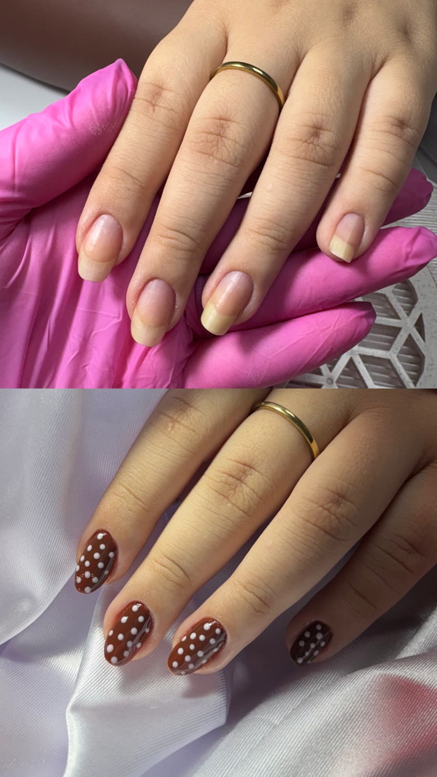 Antes e depois: Esmaltação com pontinhos — Ana Corrêa